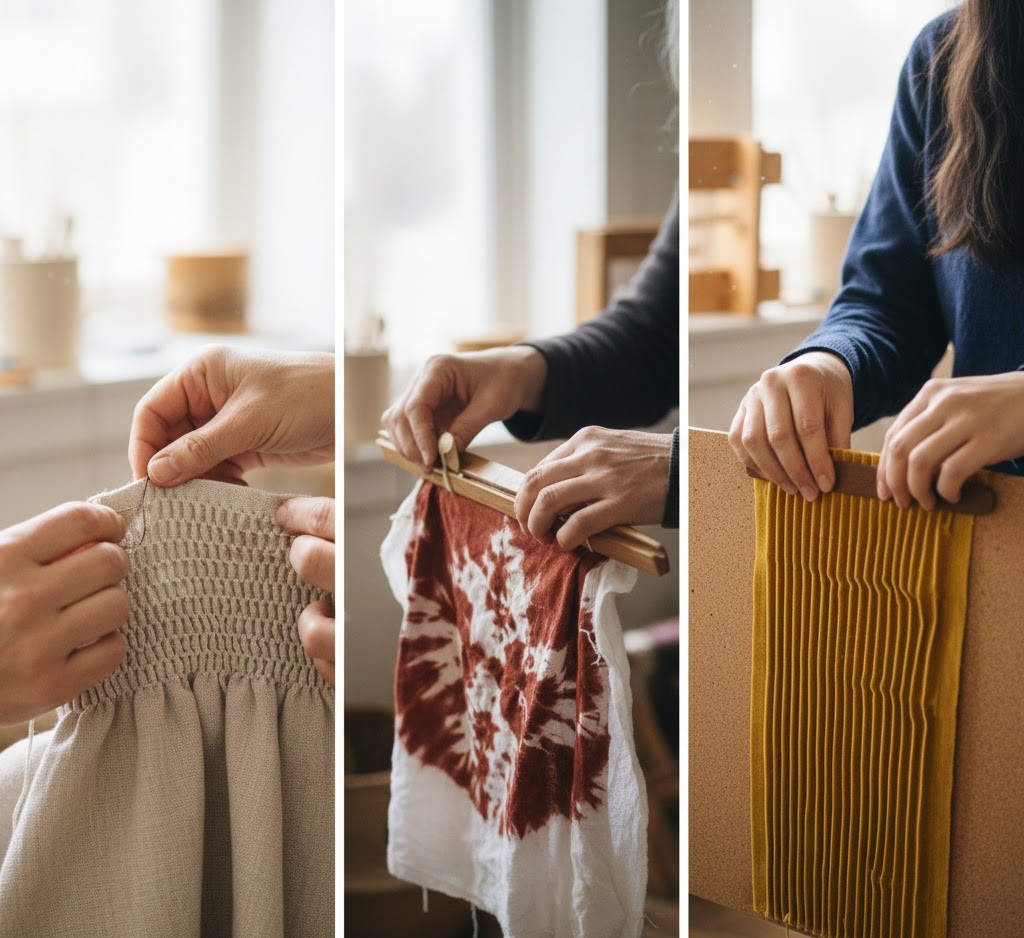 Fabric manipulation techniques demonstration